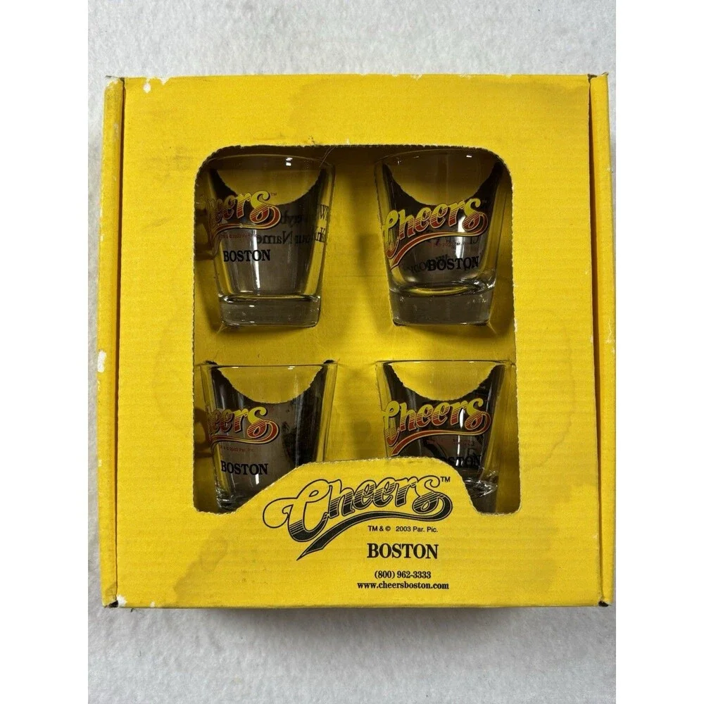 Cheers Boston - Vintage 2003 - Souvenir Shot Glasses New In Box